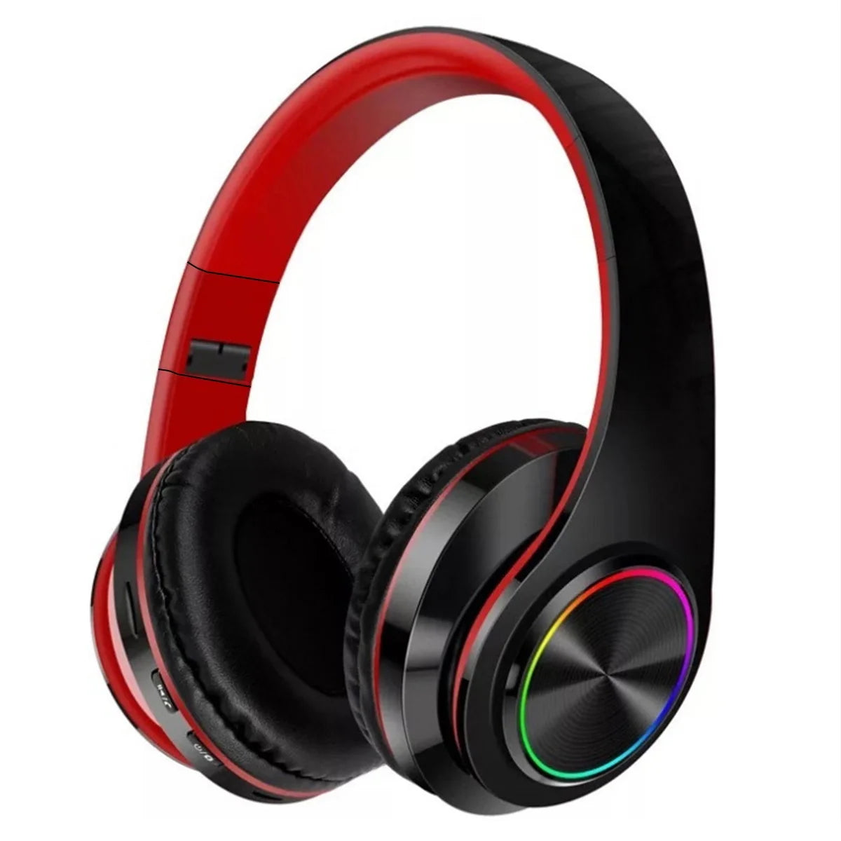 Foldable Over-Ear Bluetooth Singular Wireless Headphones with Mic, Red